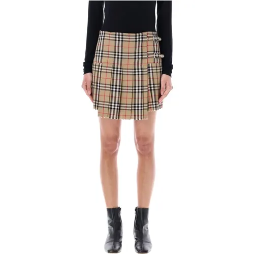 Vintage Check Wool Kilt Skirt , female, Sizes: 2XS - Burberry - Modalova