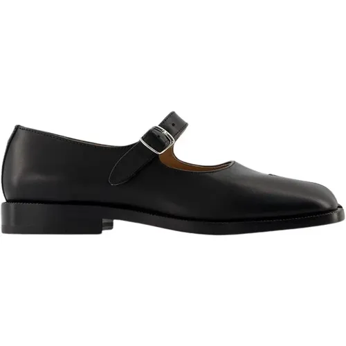 Klassische schwarze Leder Mary Jane Flats - Maison Margiela - Modalova