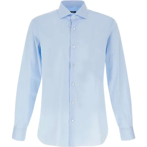Men's Light Cotton Slim Fit Shirt , male, Sizes: M, L, 2XL - Barba - Modalova