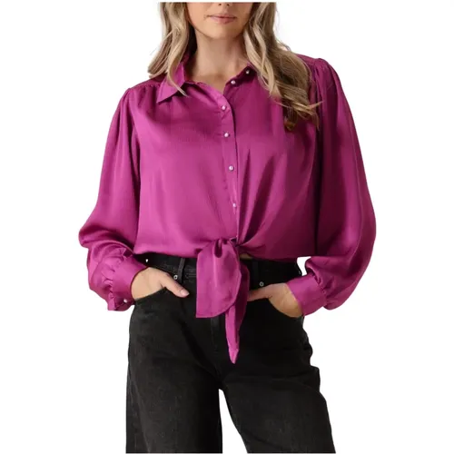 Lila Button Up Bluse mit Lash , Damen, Größe: XS - Catwalk Junkie - Modalova