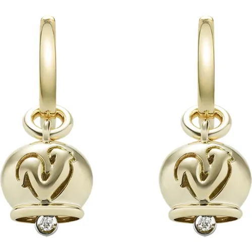 Bell Earrings in Gold with Diamonds , female, Sizes: ONE SIZE - Chantecler - Modalova