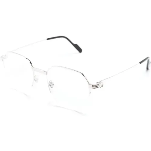 Silberne Optische Brille Stilvoll und vielseitig - Cartier - Modalova
