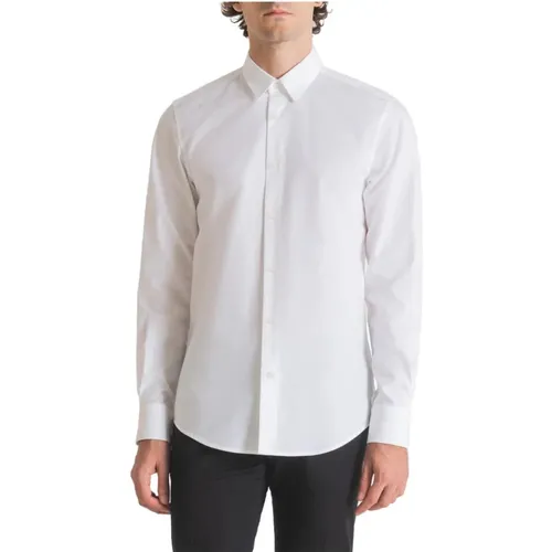 Weißes Hemd mit Knöpfen und langen Ärmeln - Antony Morato - Modalova