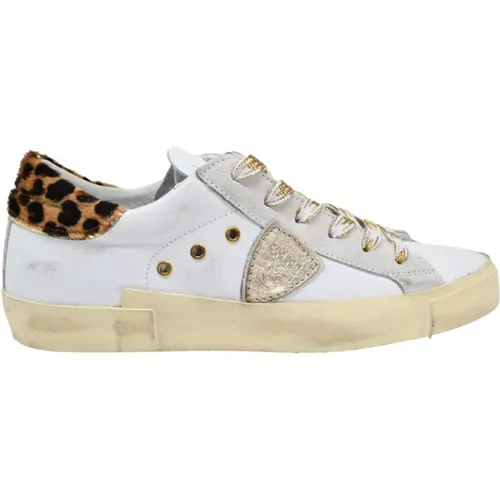 Leopard Print Low Top Sneakers , female, Sizes: 8 UK, 7 UK, 6 UK, 3 UK, 4 UK - Philippe Model - Modalova