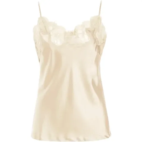 Silk Lace Camisole Top - Off-White , female, Sizes: L - Dea Kudibal - Modalova