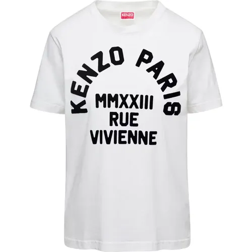 Weißes T-Shirt mit Logo-Print - Kenzo - Modalova