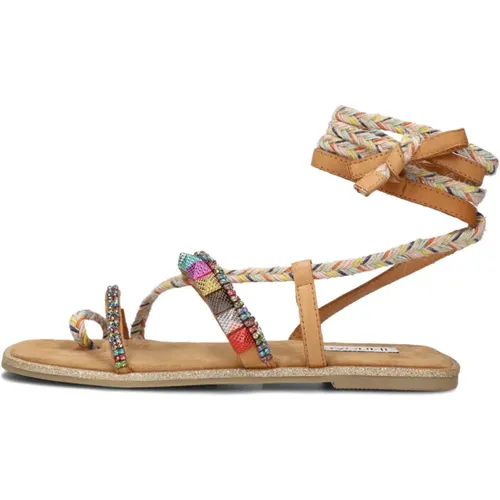 Bunte Sandalen mit Selbstbindung , Damen, Größe: 37 EU - Inuovo - Modalova