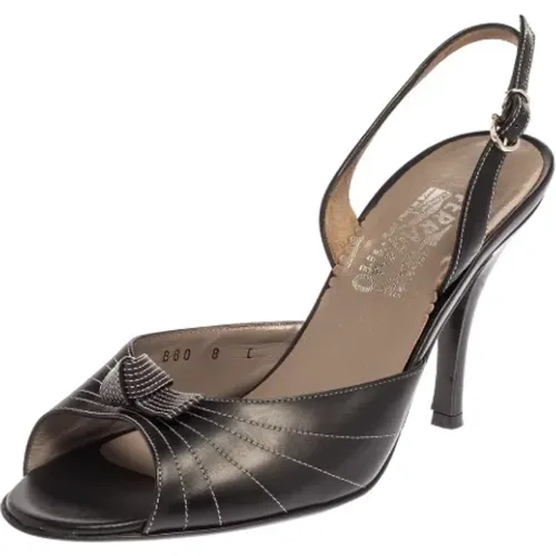 Pre-owned Leder sandals , Damen, Größe: 38 1/2 EU - Salvatore Ferragamo Pre-owned - Modalova