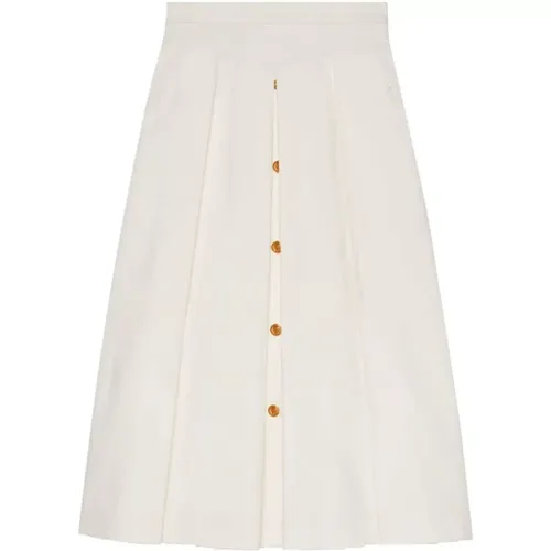 Button-detail pleated skirt , female, Sizes: S, 2XS - Gucci - Modalova
