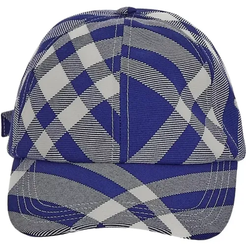 Blaue Baseball Cap mit Knopfverschluss , unisex, Größe: S - Burberry - Modalova