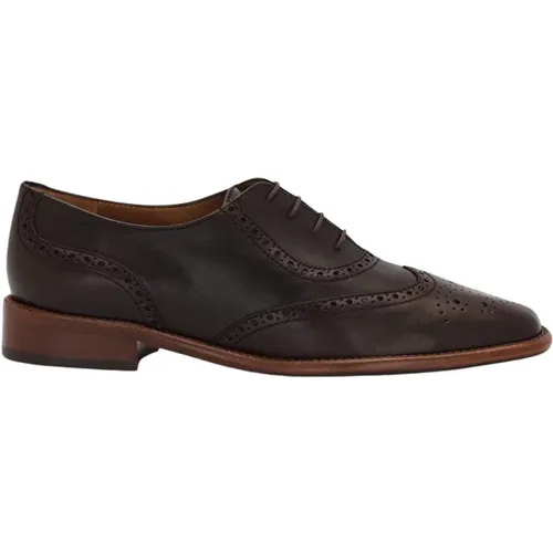 Mocha Calfskin Deia Derby Brogue Pala Vega Trapado,Mokka Kalbsleder Deia Derby Brogue Pala Vega Trapado - Lottusse - Modalova