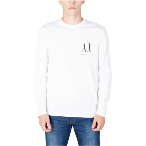 Printed Long Sleeve T-Shirt , male, Sizes: L - Armani Exchange - Modalova