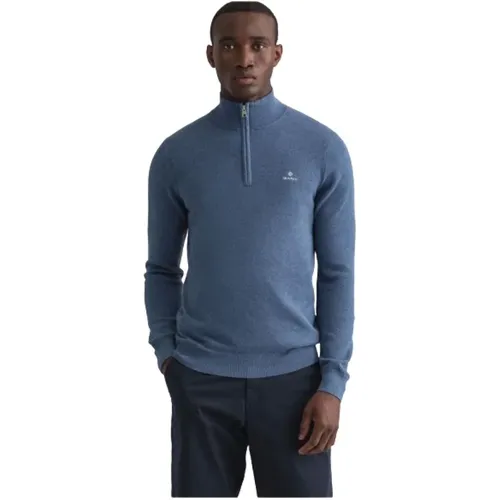 Classic Cotton Piqué Half-Zip Sweater , male, Sizes: 5XL, 3XL, 4XL - Gant - Modalova