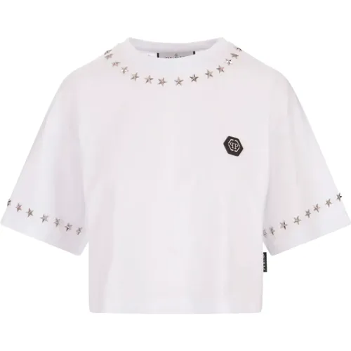 Studded Cropped T-shirt - Philipp Plein - Modalova