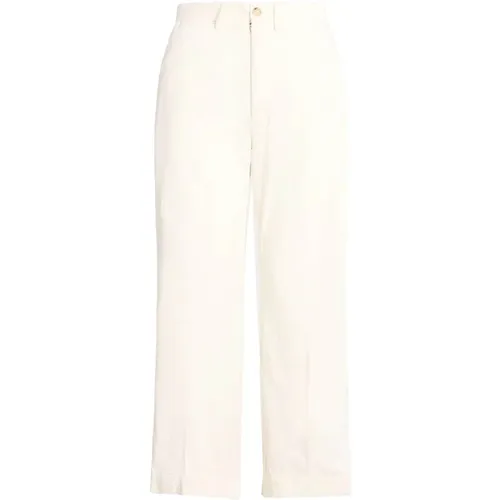 Cropped Corduroy Wide-Leg Pants , Damen, Größe: 2XS - Ralph Lauren - Modalova