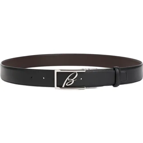Leather Belt with Silver Buckle , male, Sizes: 90 CM, 100 CM, 95 CM, 105 CM - Brioni - Modalova