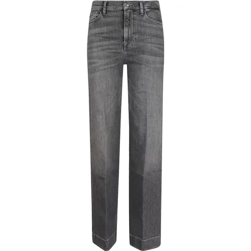 Grey Flared Leg Jeans , female, Sizes: W27, W30, W28 - 7 For All Mankind - Modalova