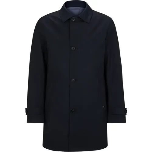 Marine Stretch-Wool Regular-Fit Coat , male, Sizes: 3XL, L, 2XL, XL, M, 4XL - Boss - Modalova