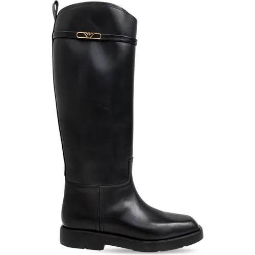 Lederstiefel , Damen, Größe: 37 EU - Emporio Armani - Modalova