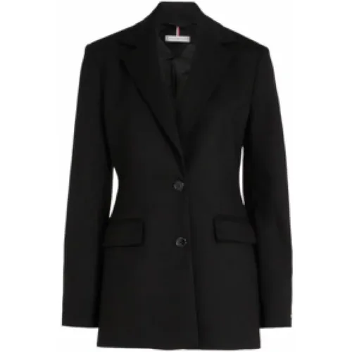 Klassischer Blazer Uni , Damen, Größe: L - Tommy Hilfiger - Modalova