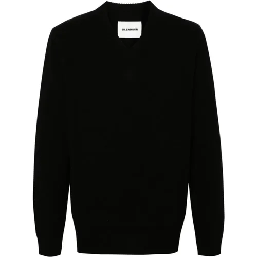 Padded Knit Sweater with Plastron , male, Sizes: L - Jil Sander - Modalova