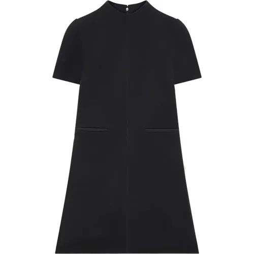 Schwarzes Twill A-Linien-Kleid , Damen, Größe: L - Courrèges - Modalova