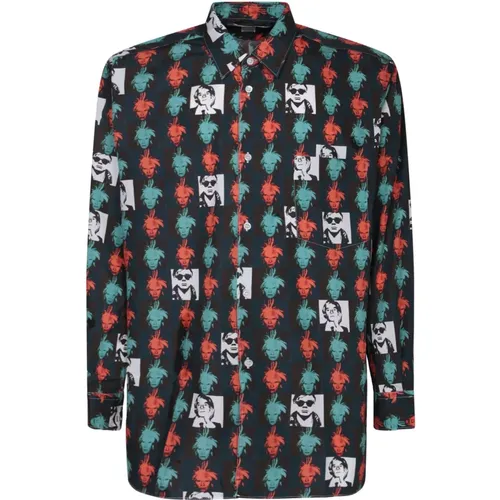 Grünes All-Over Print Baumwollhemd - Comme des Garçons - Modalova