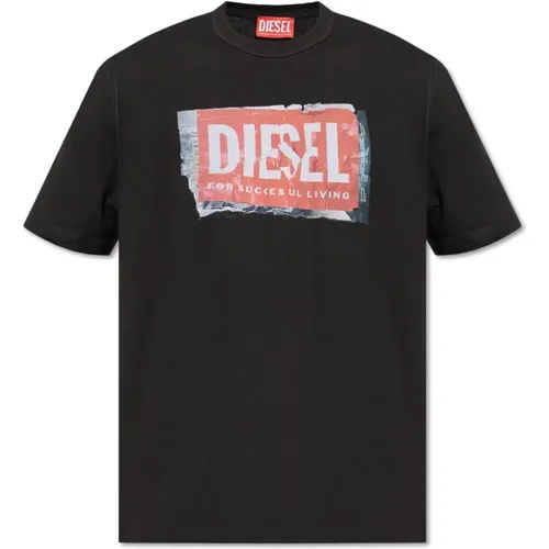 T-Shirt mit 'T-Adjust-Q6' Logo , Herren, Größe: 3XL - Diesel - Modalova