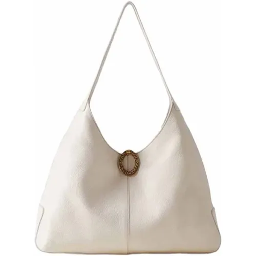 Large Hobo Bag in Cream Leather , female, Sizes: ONE SIZE - Borbonese - Modalova