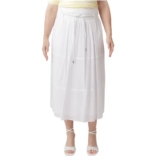 Midi Length Cotton Voile Skirt , female, Sizes: L, M - PESERICO - Modalova