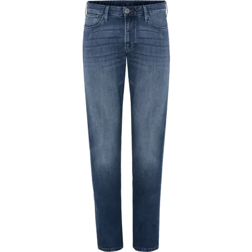 Blaue Gewaschene Denim Jeans , Herren, Größe: W36 - Emporio Armani - Modalova