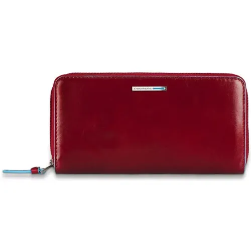 Rote Lederbrieftasche mit Münzfach - Piquadro - Modalova