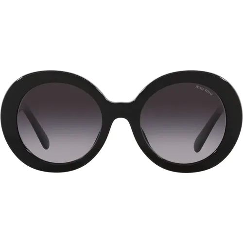 Round Sunglasses with Gradient Lenses and Gold Logo , female, Sizes: 54 MM - Miu Miu - Modalova