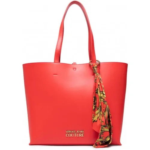 Rote Damen-Schultertasche mit Barockmuster-Schal - Versace Jeans Couture - Modalova