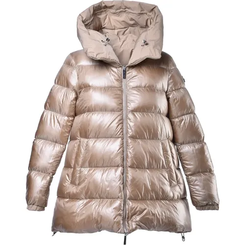 Reversible parka in beige nylon , Damen, Größe: L - Baldinini - Modalova