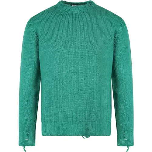 Grüner Wollpullover mit gerissenem Effekt - PT Torino - Modalova