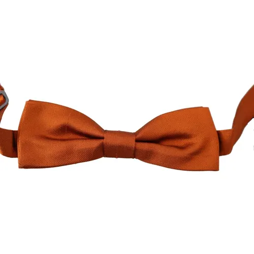Dark Silk Adjustable Neck Bow Tie , male, Sizes: ONE SIZE - Dolce & Gabbana - Modalova