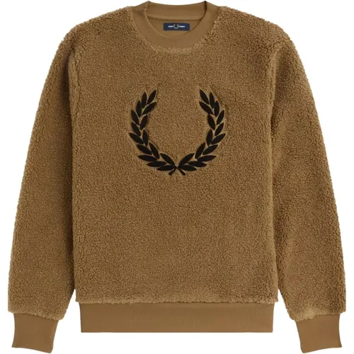 Men's Borg Fleece Sweater , male, Sizes: L - Fred Perry - Modalova
