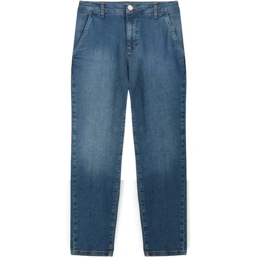 Regular Jeans mit Bügelfalte , Damen, Größe: XL - Motivi - Modalova