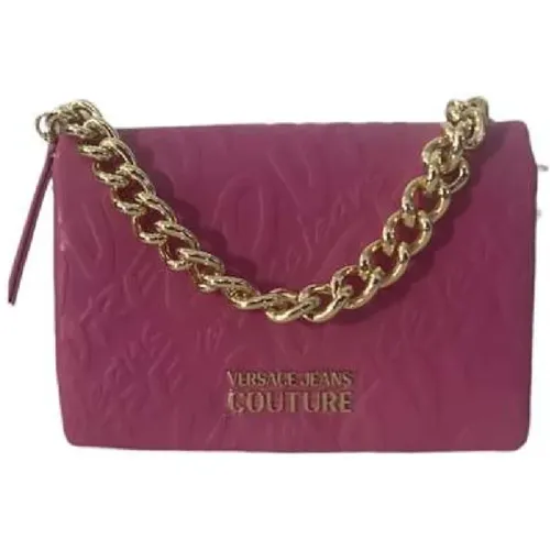 Rosa Women`s Bag with All Over Logo Lettering , female, Sizes: ONE SIZE - Versace Jeans Couture - Modalova