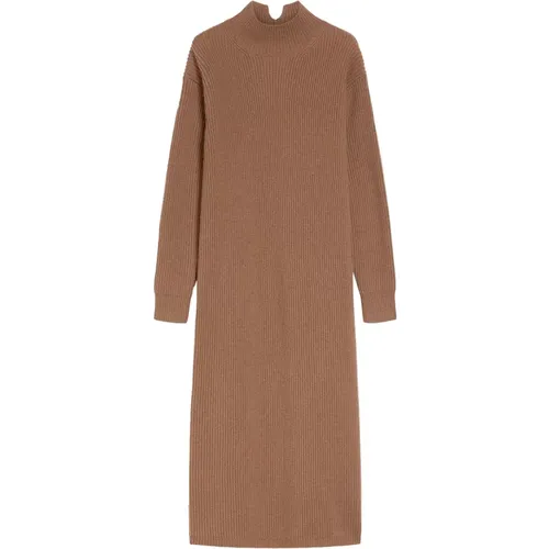 Braunes Woll-Kaschmir Midi-Kleid , Damen, Größe: S - Max Mara - Modalova