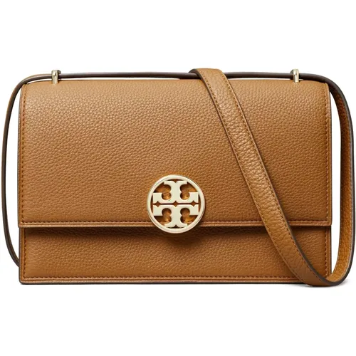 Braune Leder Umhängetasche - TORY BURCH - Modalova