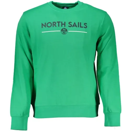 Cotton Sweatshirt with Print Logo , male, Sizes: 2XL, XL, L, M, S, 3XL - North Sails - Modalova