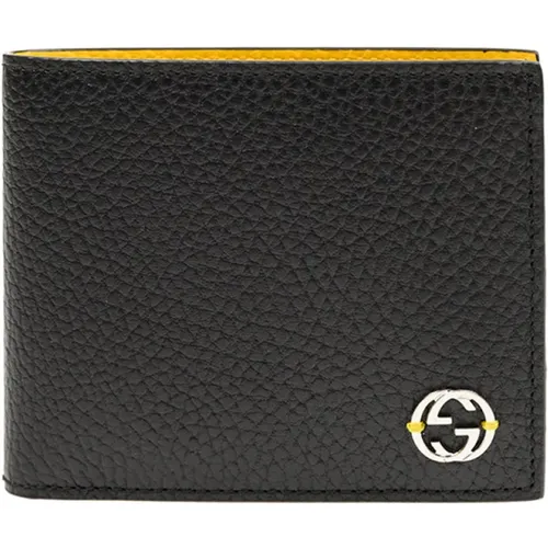 Bifold Wallet and Yellow Men's Leather , male, Sizes: ONE SIZE - Gucci - Modalova