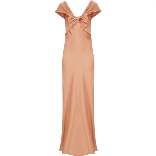 Silk Blend V-Neck Dress , female, Sizes: M, S - alberta ferretti - Modalova