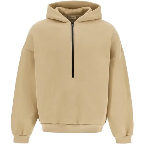 Oversized Kapuzenpullover mit halbem Reißverschluss , Herren, Größe: L - Fear Of God - Modalova