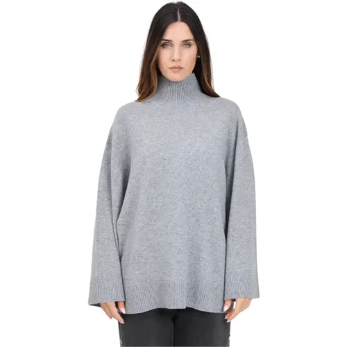 Hoher grauer Pullover , Damen, Größe: S - Elisabetta Franchi - Modalova