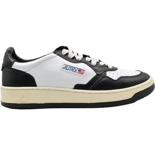 Black Leather Low Top Sneakers , male, Sizes: 6 UK, 8 UK - Autry - Modalova