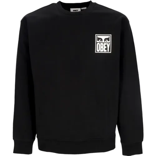 Lightweight Crewneck Sweatshirt Eyes Icon 2 Crew , male, Sizes: XL, L, XS - Obey - Modalova