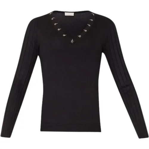 Slim V-neck Women Sweater , female, Sizes: L - Liu Jo - Modalova